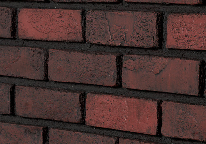 Tumbled Select Brick Interlock - Dark Red Dark Grout